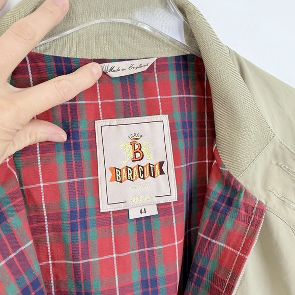 BARACUTA Jacket Men 44 Medium Full Zip Harrington G9 England Fraser Tartan Slim - Picture 6 of 16